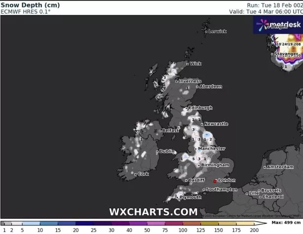 英国降雪地图显示,“来自欧洲的野兽”风暴何时会使英国人冻僵——只有一个地区幸免