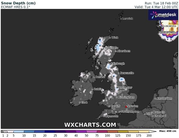英国降雪地图显示,“来自欧洲的野兽”风暴何时会使英国人冻僵——只有一个地区幸免