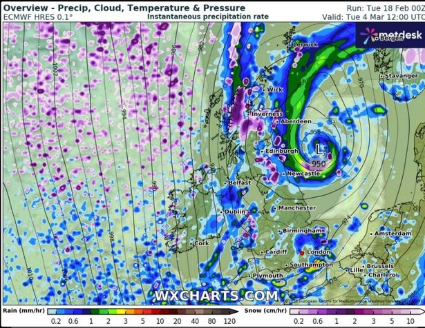 英国降雪地图显示,“来自欧洲的野兽”风暴何时会使英国人冻僵——只有一个地区幸免
